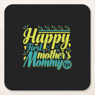 Porta-copo De Papel Quadrado Mãe presente feliz dia da primeira Mamãe
