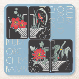 Porta-copo De Papel Quadrado Mah Jongg Basket Porta copos