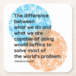 Porta-copo De Papel Quadrado Mahatma Gandhi Somos Citações