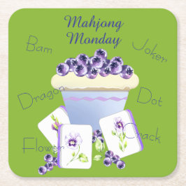 Porta-copo De Papel Quadrado Mahjong Tiles Paper Coaster