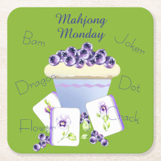 Porta-copo De Papel Quadrado Mahjong Tiles Paper Coaster