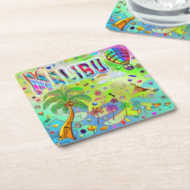 Porta-copo De Papel Quadrado Malibu Timeless Melody Coaster (Inclinado)