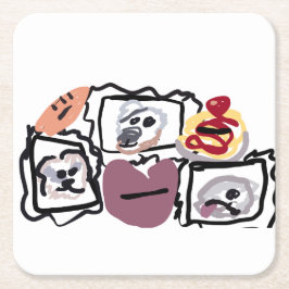 Porta-copo De Papel Quadrado Maltese hearts 