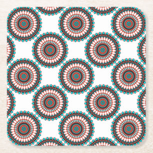 Porta-copo De Papel Quadrado Mandala Americana Nativa
