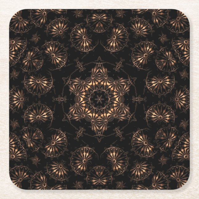 Porta-copo De Papel Quadrado Mandala da Idade do Bronze (Frente)