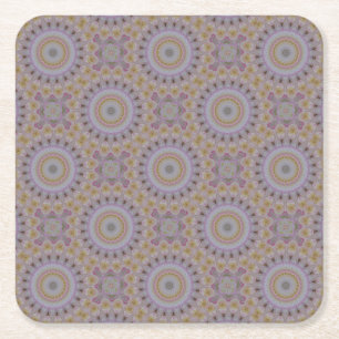 Porta-copo De Papel Quadrado Mandala De Rosas Amarelas