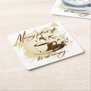 Porta-copo De Papel Quadrado Manhã sem café - não é café da manhã