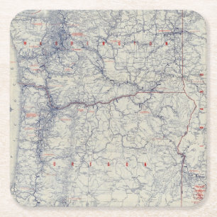 Porta-copo De Papel Quadrado Mapa das fugas do oficial 1925 de McNally da