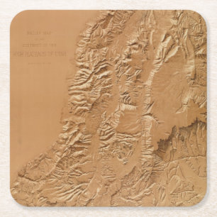Porta-copo De Papel Quadrado Mapa de alivio de Utá