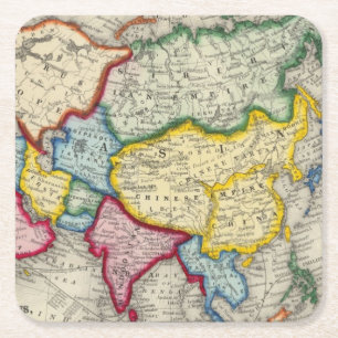 Porta-copo De Papel Quadrado Mapa de Ásia