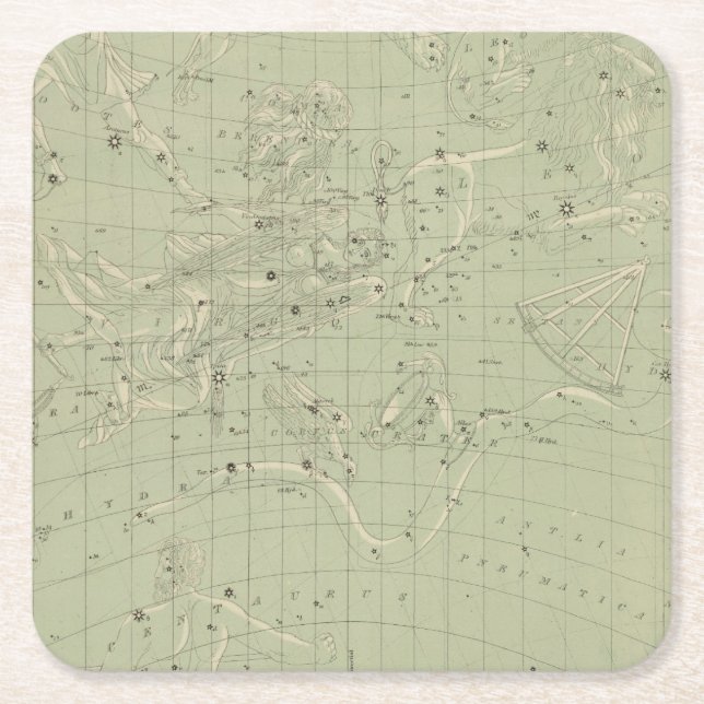 Porta-copo De Papel Quadrado Mapa de estrela (Frente)