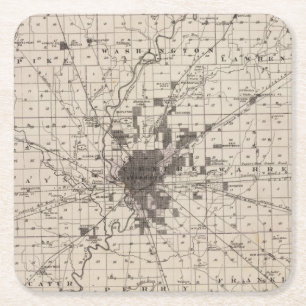 Porta-copo De Papel Quadrado Mapa do Condado de Marion 2