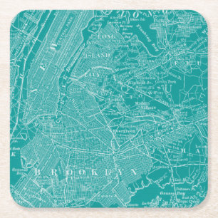 Porta-copo De Papel Quadrado Mapa gráfico de Nova York