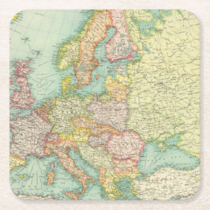 Porta-copo De Papel Quadrado Mapa político de Europa