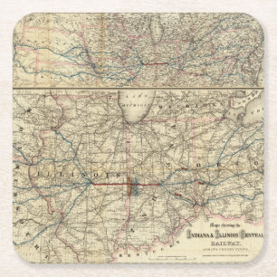 Porta-copo De Papel Quadrado Mapas que mostram o Indiana