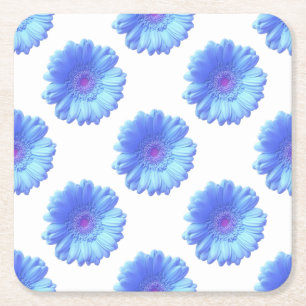 Porta-copo De Papel Quadrado Margarida azul do gerbera