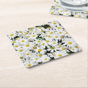 Porta-copo De Papel Quadrado Margaridas