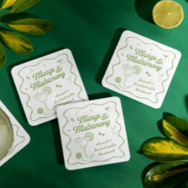 Porta-copo De Papel Quadrado Margs e Matrimônio: Despedida de Solteira