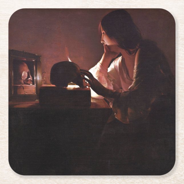 Porta-copo De Papel Quadrado Maria Lamenta, La Tour (Frente)