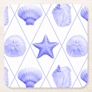 Porta-copo De Papel Quadrado Marinho Azul Costeiro Caiado