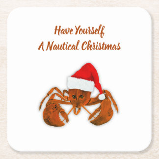 Porta-copo De Papel Quadrado Maritime Santa Lobster