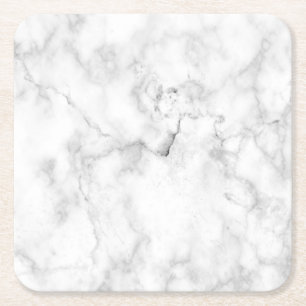 Porta-copo De Papel Quadrado Mármore de Cinza e branco clássico