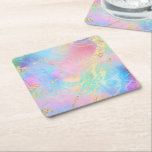 Porta-copo De Papel Quadrado Mármore fluido iridescente FAUX<br><div class="desc">por favor,  note que o efeito holográfico não é real,  mas apenas simulado</div>