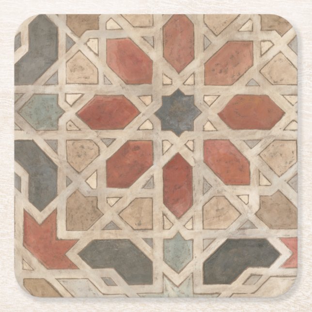 Porta-copo De Papel Quadrado Marrakesh Design II não embelezado (Frente)