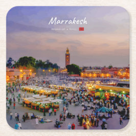 Porta-copo De Papel Quadrado Marrakesh, Marrocos - Praça Jemaa el Fnaa
