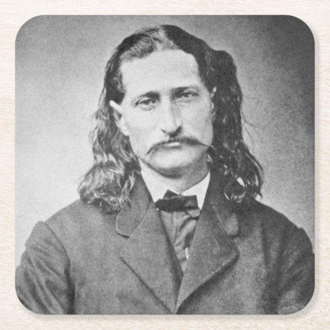 Porta-copo De Papel Quadrado Marshal Wild Bill Hickok Old West Guncater (Frente)