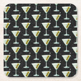 Porta-copo De Papel Quadrado Martini Cocktail Pattern