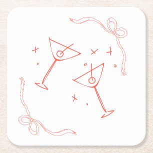 Porta-copo De Papel Quadrado Martini Legal Girl Porta copos