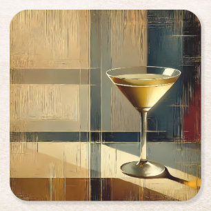 Porta-copo De Papel Quadrado Martini Moderno de Meados do Século em um Raio de 