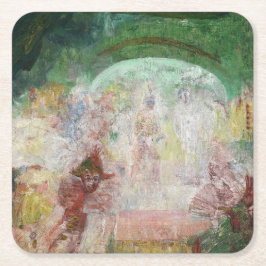 Porta-copo De Papel Quadrado Mascarada por James Ensor (1889)