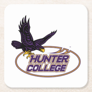 Porta-copo De Papel Quadrado Mascote do Hunter College Hawks