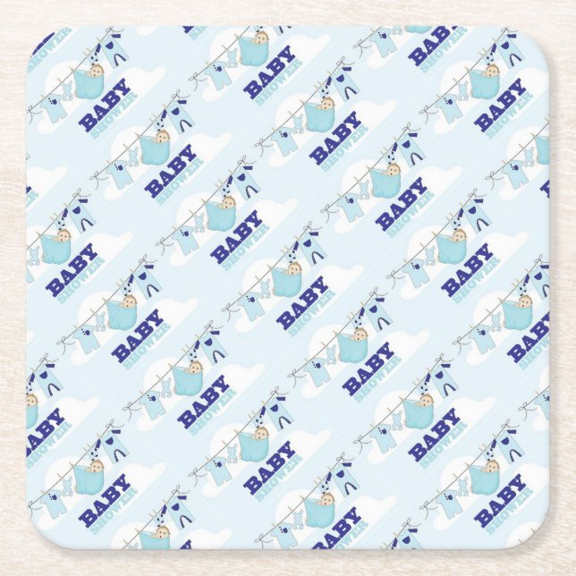 PORTA-COPO DE PAPEL QUADRADO MATERIAL DO BEBÉ SHOWER/PARTY (Frente)