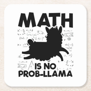 Porta-copo De Papel Quadrado Math Lama Ideia de oferta de professor de matemá