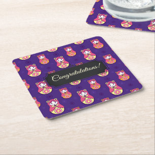 Porta-copo De Papel Quadrado Matreshka personalizável