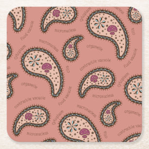 Porta-copo De Papel Quadrado Mauve de Biologia Personalizável Paramecia Paisle