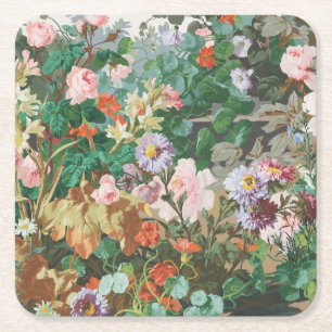 Porta-copo De Papel Quadrado Maximalista Dream Vintage Dark Floral