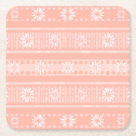 Porta-copo De Papel Quadrado MAZIPOODLES Floral Striped Ribbed Knitting 202
