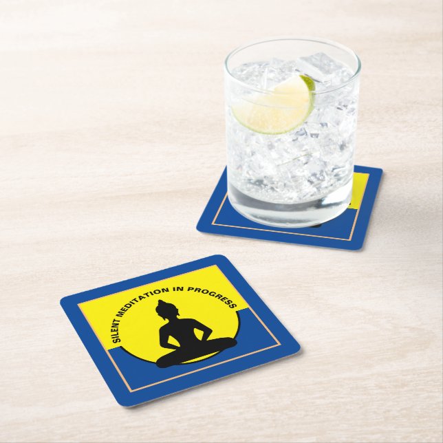 Porta-copo De Papel Quadrado Meditação SILENCIOSA em Curso e Mindulgência Buda (Insitu)