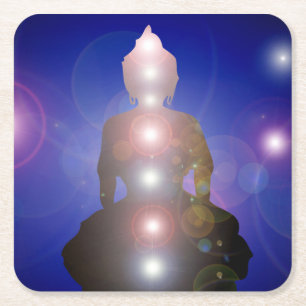 Porta-copo De Papel Quadrado Meditação Zen Buddha Chakra Yoga Namaste