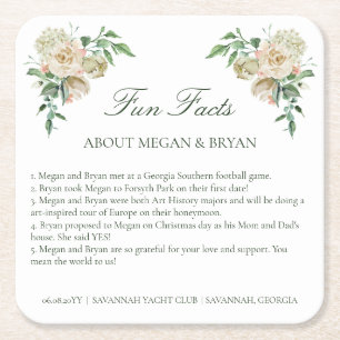 Porta-copo De Papel Quadrado Megan Elegant Wedding Reception Facts