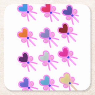 Porta-copo De Papel Quadrado Meias Crew Presente Personalizado Padrão de Coraçã