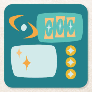 Porta-copo De Papel Quadrado Meio século Atômica