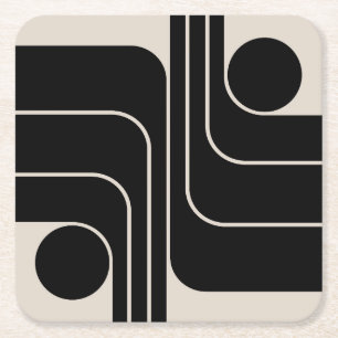 Porta-copo De Papel Quadrado Meio século Geométrico Moderno