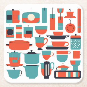 Porta-copo De Papel Quadrado Meio século Modern Porta copos