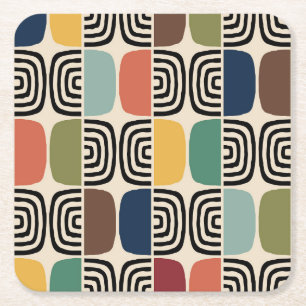 Porta-copo De Papel Quadrado Meio século Moderna Era Atômica