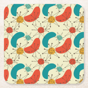 Porta-copo De Papel Quadrado Meio século nuclear moderno Diamond Starburst